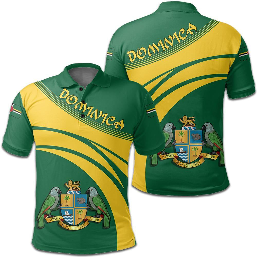 Dominica Polo Shirt Coat Of Arms Cricket Style