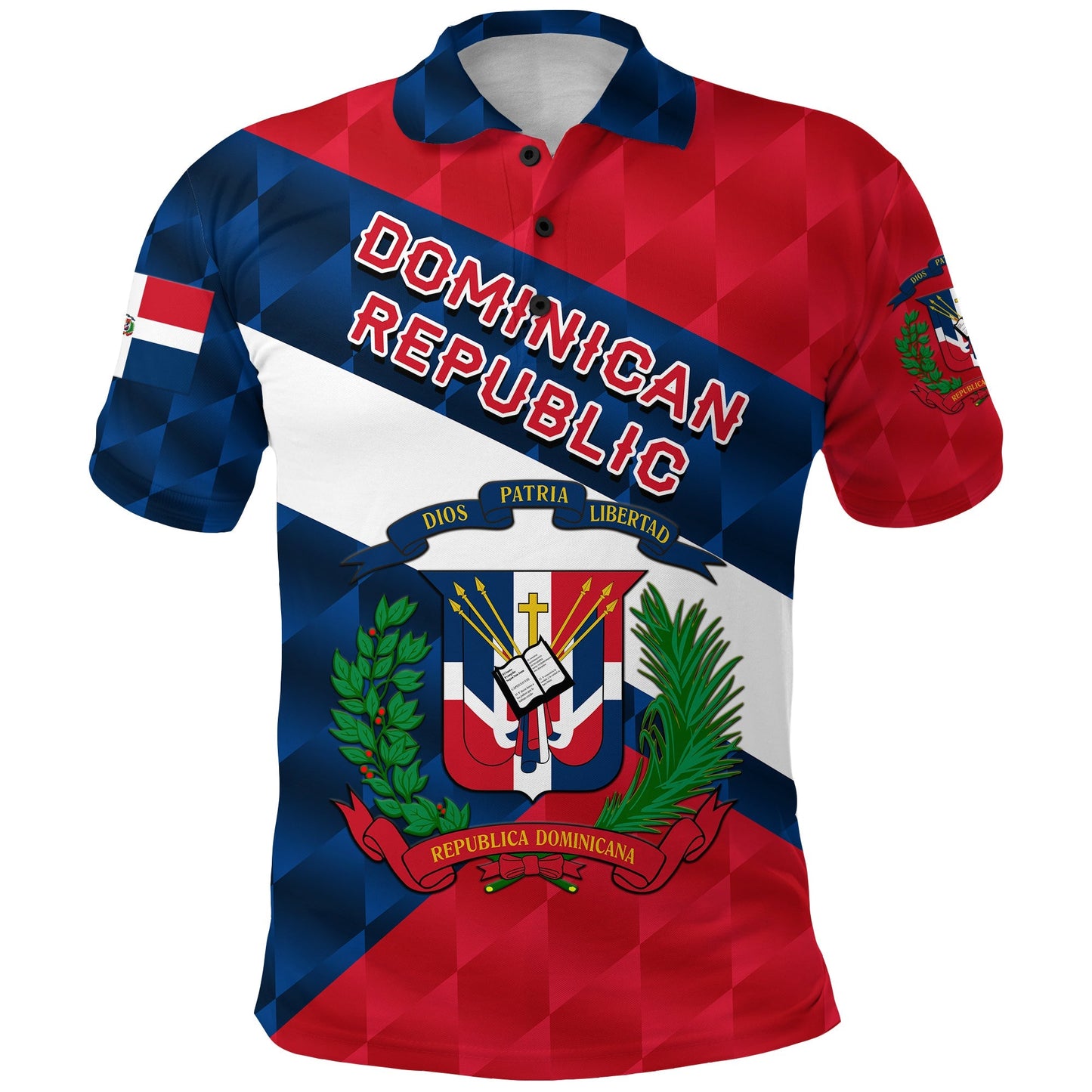 Custom Dominican Republic Polo Shirt Sporty Style