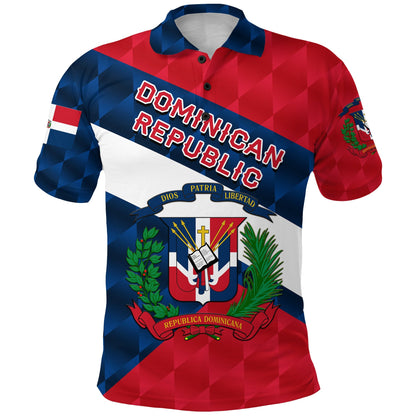 Custom Dominican Republic Polo Shirt Sporty Style