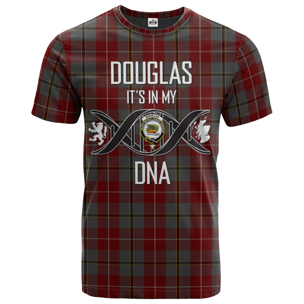 Printivon Douglas Ancient Red Clan DNA In Me Tartan Crest T Shirt