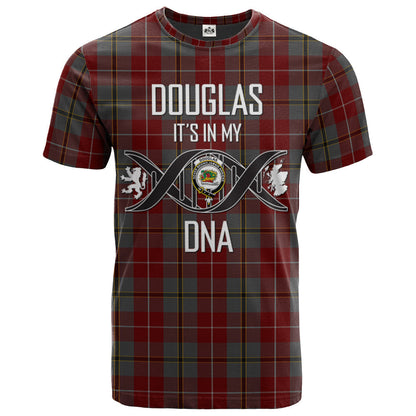 Printivon Douglas Ancient Red Clan DNA In Me Tartan Crest T Shirt