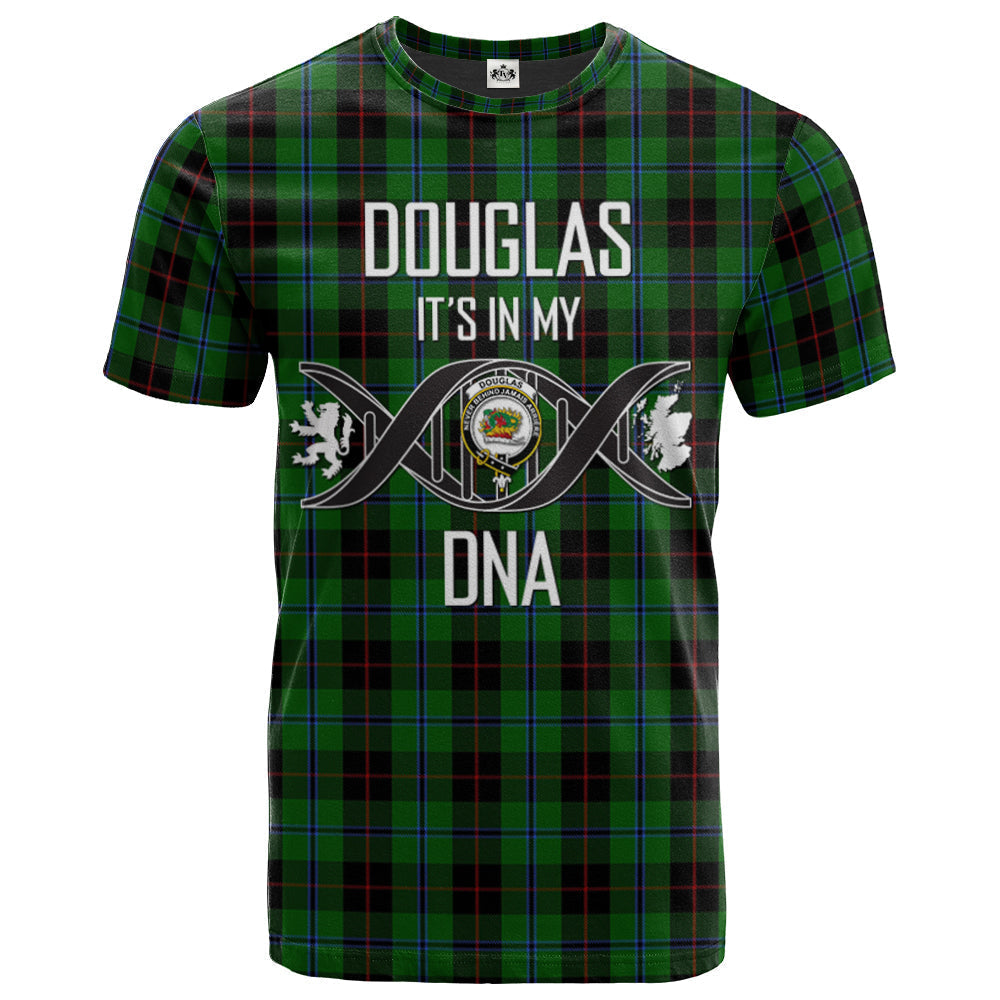 Printivon Douglas Black Clan DNA In Me Tartan Crest T Shirt