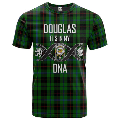 Printivon Douglas Black Clan DNA In Me Tartan Crest T Shirt