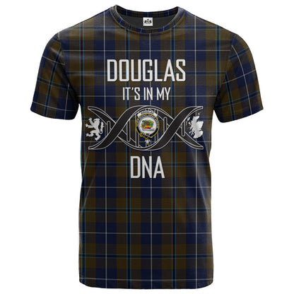 Printivon Douglas Brown Clan DNA In Me Tartan Crest T Shirt