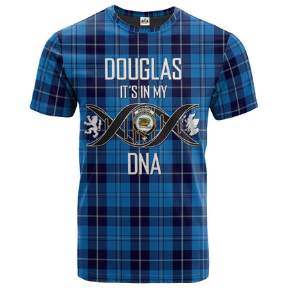 Printivon Douglas Variation Clan DNA In Me Tartan Crest T Shirt