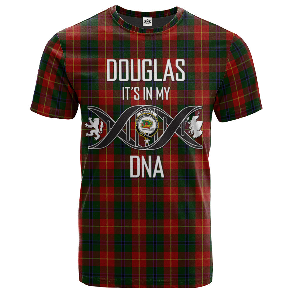 Printivon Douglas of Roxburgh Clan DNA In Me Tartan Crest T Shirt