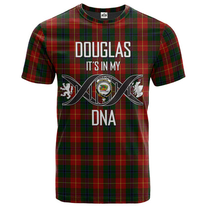 Printivon Douglas of Roxburgh Clan DNA In Me Tartan Crest T Shirt