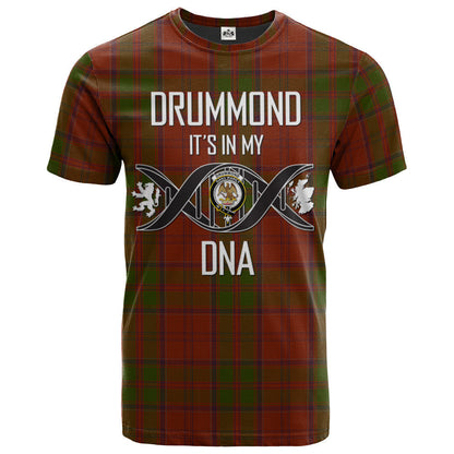 Printivon Drummond Clan Clan DNA In Me Tartan Crest T Shirt