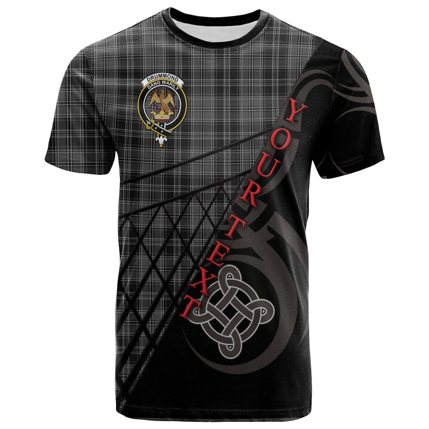 Printivon Drummond Grey T Shirt Pattern Celtic 