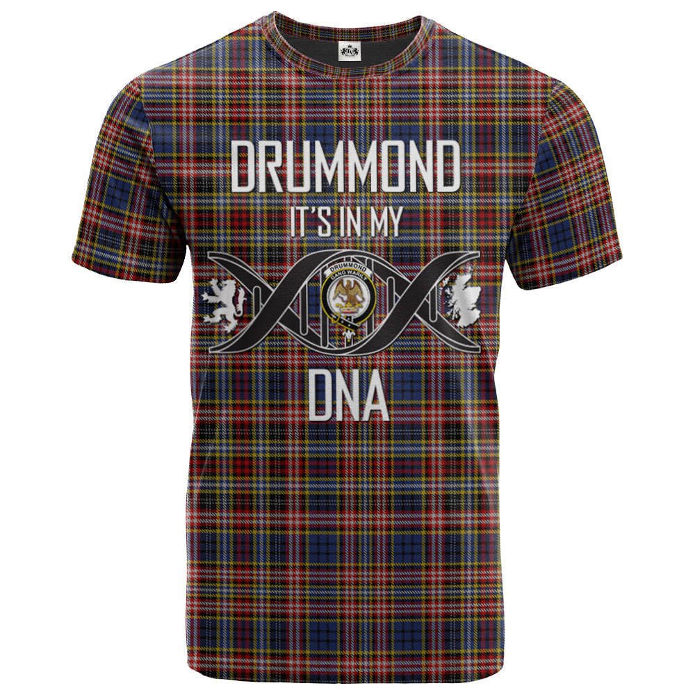 Printivon Drummond of Strathallen Clan DNA In Me Tartan Crest T Shirt
