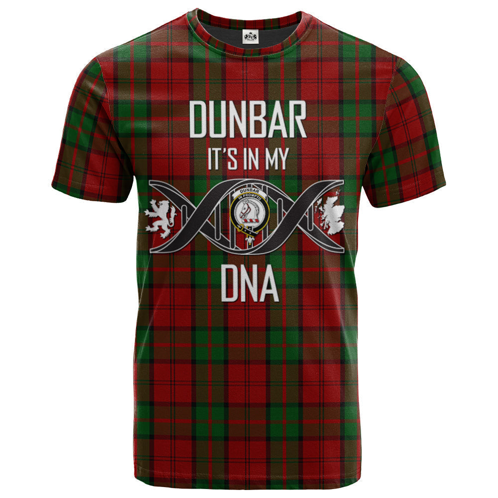 Printivon Dunbar Clan DNA In Me Tartan Crest T Shirt