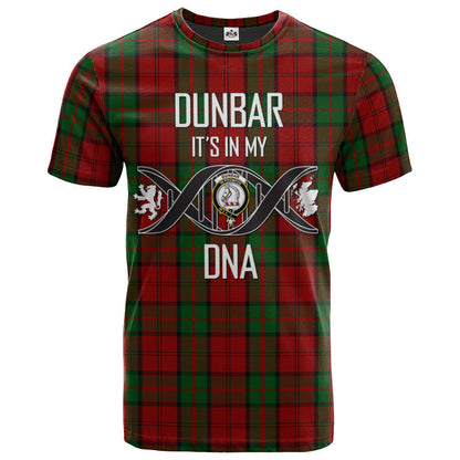 Printivon Dunbar Clan DNA In Me Tartan Crest T Shirt
