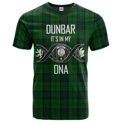 Printivon Dunbar Hunting Clan DNA In Me Tartan Crest T Shirt