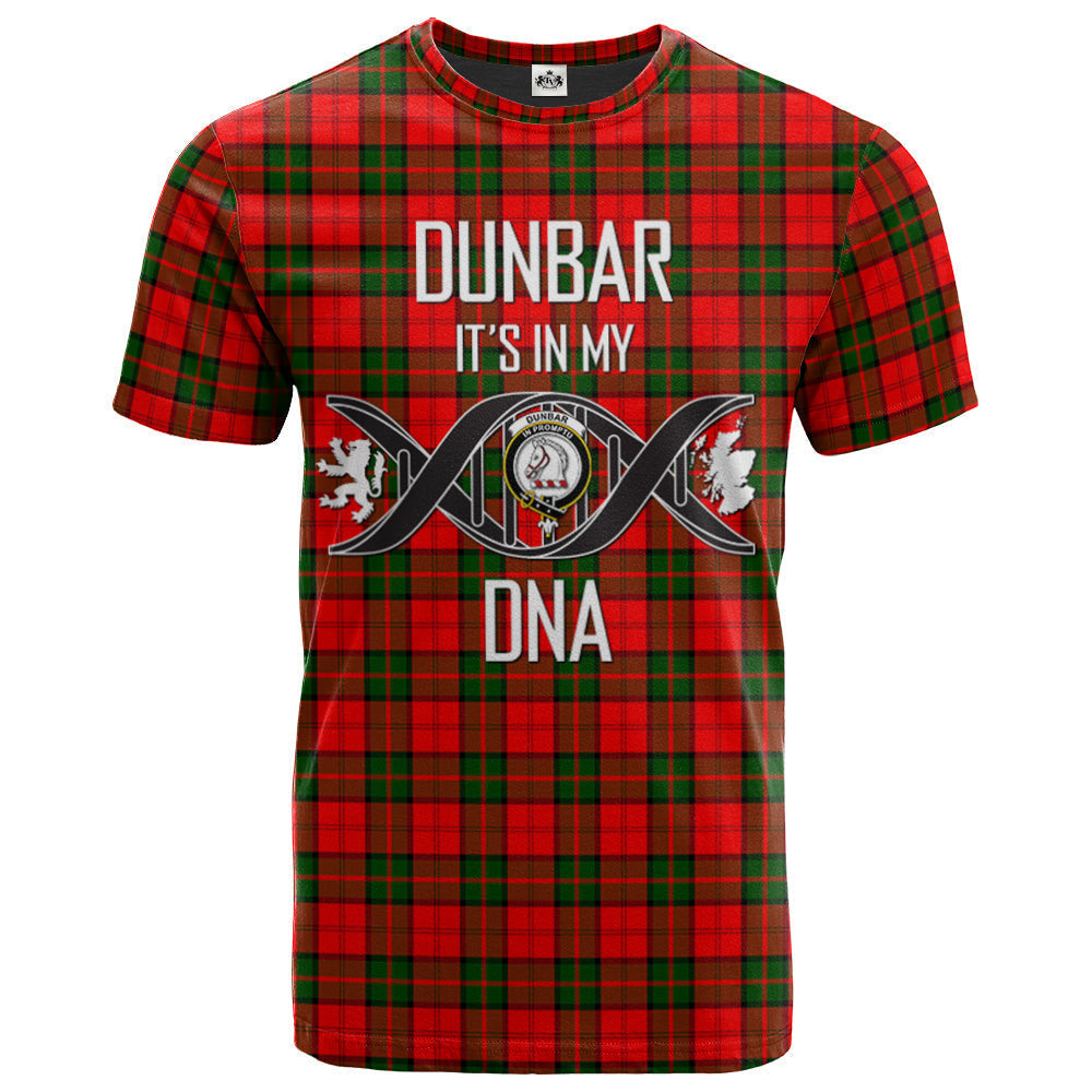 Printivon Dunbar Modern Clan DNA In Me Tartan Crest T Shirt