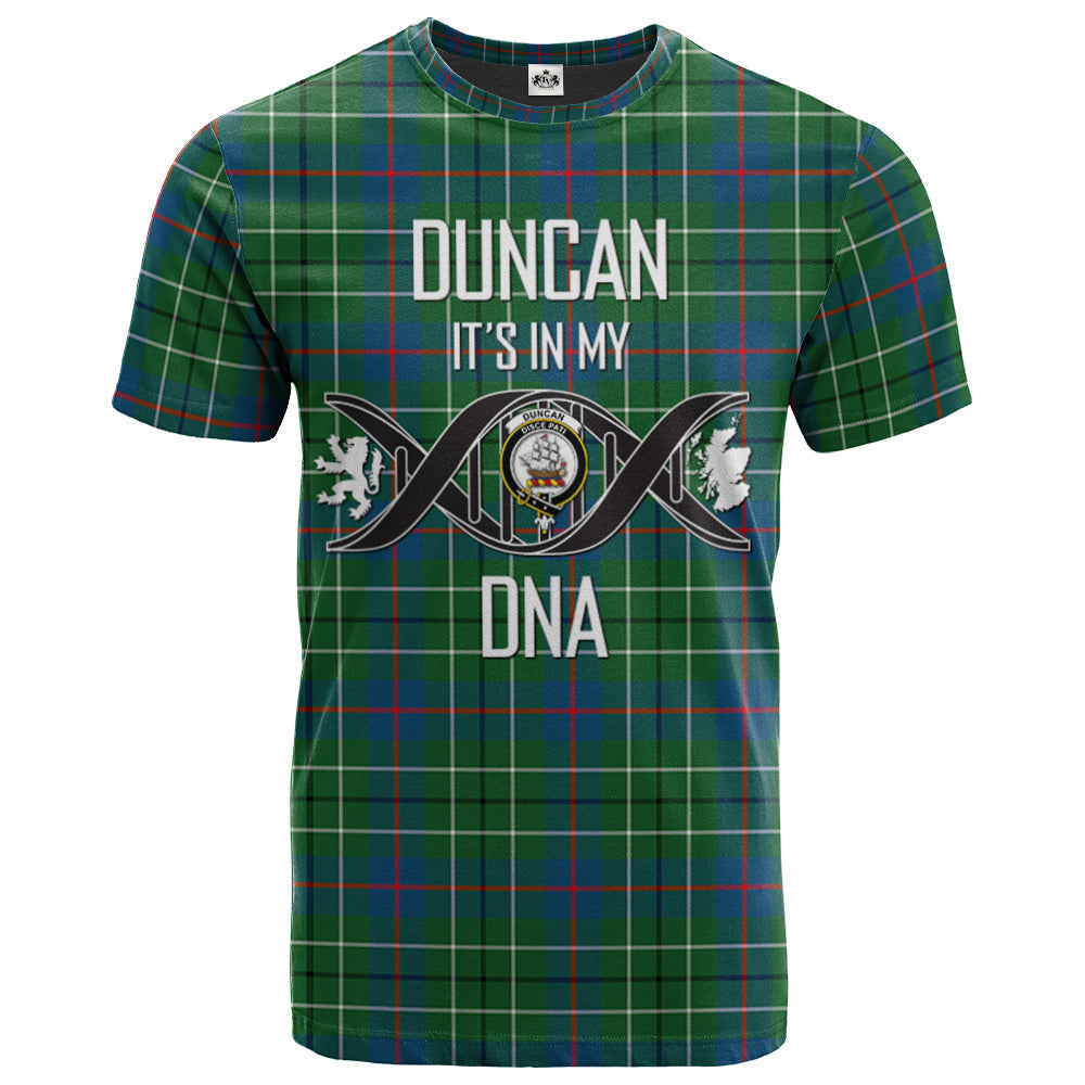 Printivon Duncan Ancient Clan DNA In Me Tartan Crest T Shirt