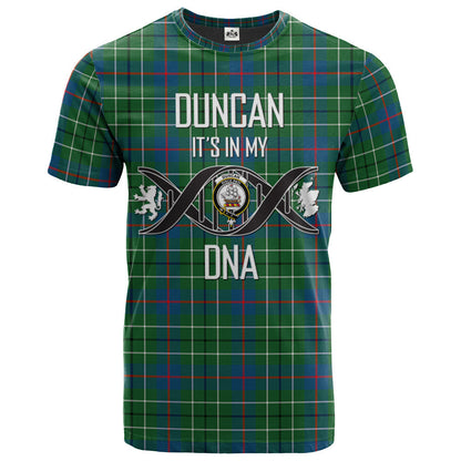 Printivon Duncan Ancient Clan DNA In Me Tartan Crest T Shirt