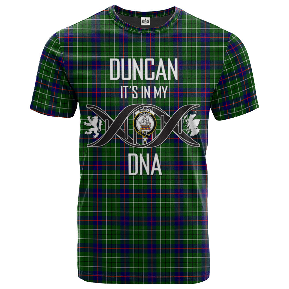 Printivon Duncan Modern Clan DNA In Me Tartan Crest T Shirt