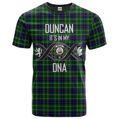 Printivon Duncan Modern Clan DNA In Me Tartan Crest T Shirt