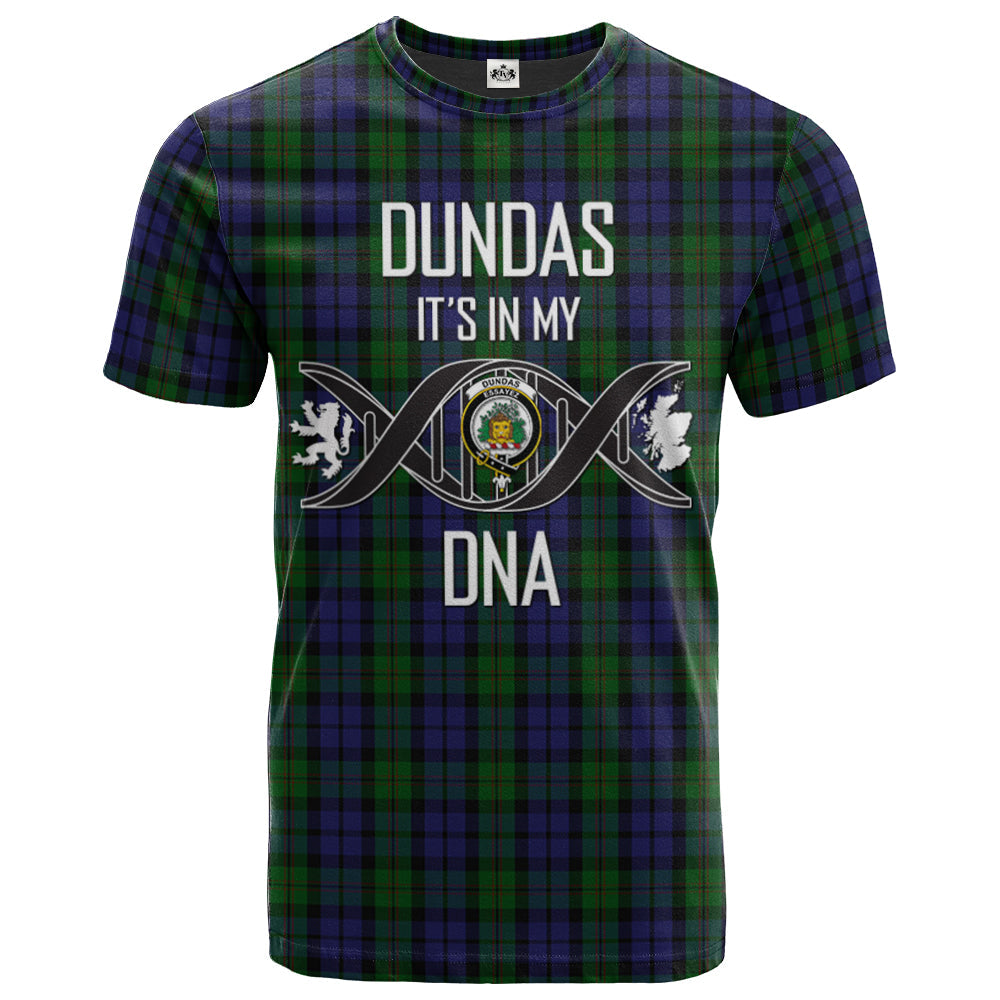 Printivon Dundas 02 Clan DNA In Me Tartan Crest T Shirt