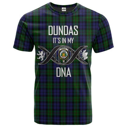 Printivon Dundas 02 Clan DNA In Me Tartan Crest T Shirt