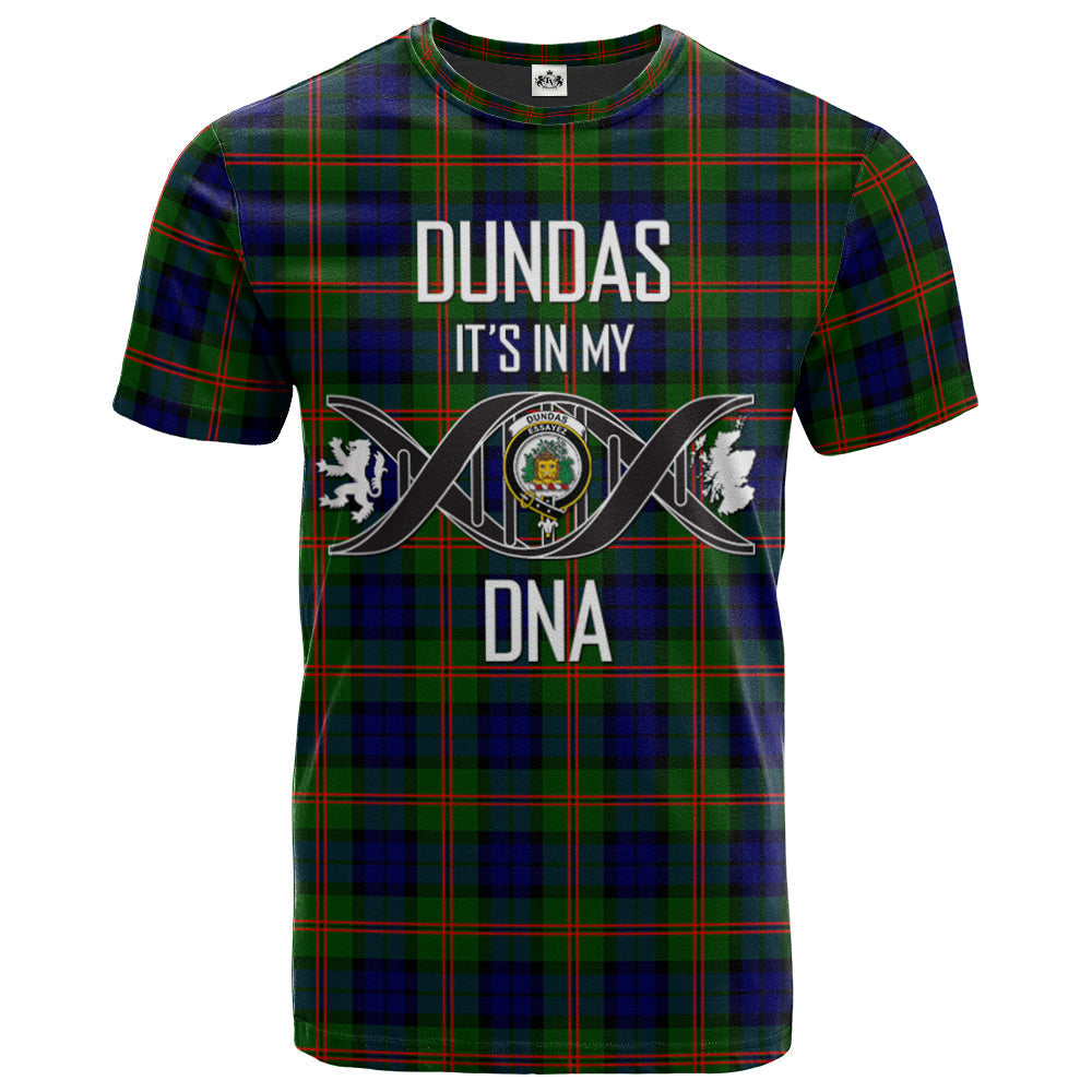 Printivon Dundas Modern 02 Clan DNA In Me Tartan Crest T Shirt