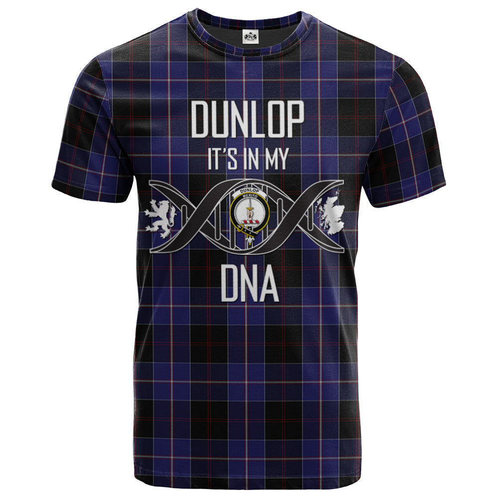Printivon Dunlop Clan DNA In Me Tartan Crest T Shirt