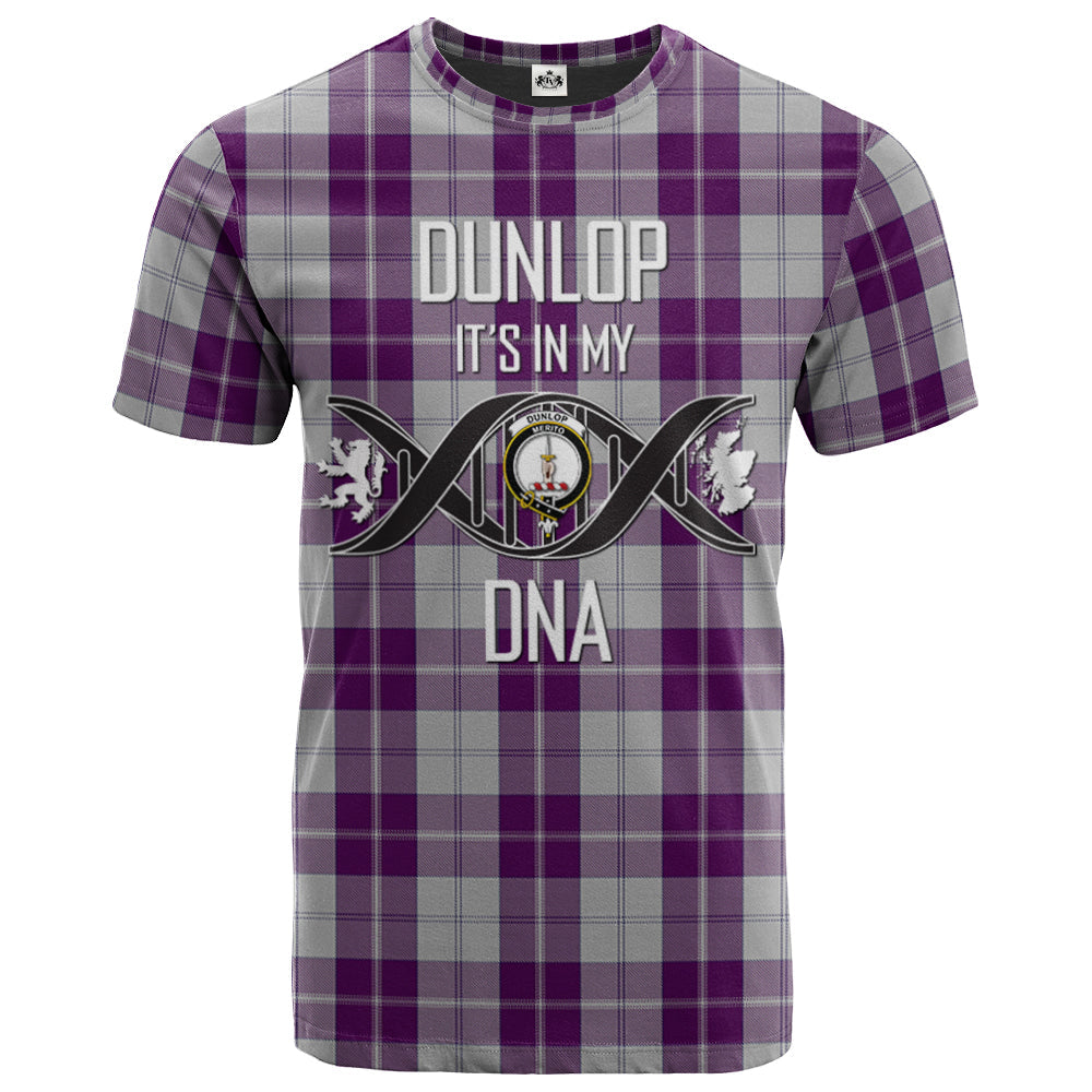 Printivon Dunlop Dress Clan DNA In Me Tartan Crest T Shirt