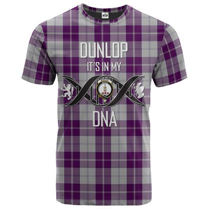 Printivon Dunlop Dress Clan DNA In Me Tartan Crest T Shirt