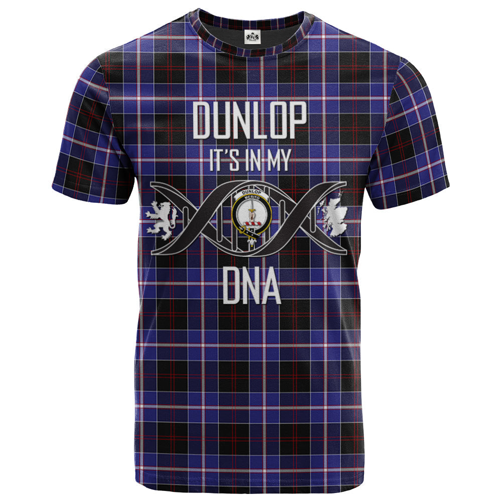 Printivon Dunlop Modern Clan DNA In Me Tartan Crest T Shirt
