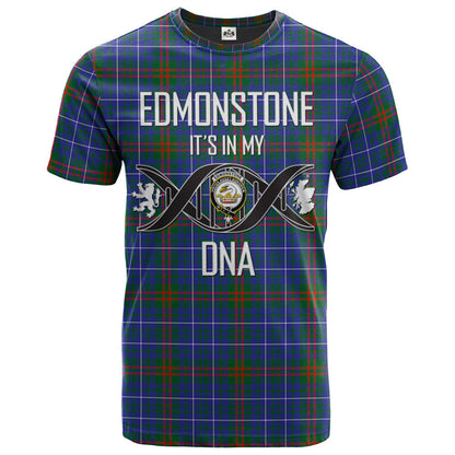 Printivon Edmonstone Clan DNA In Me Tartan Crest T Shirt