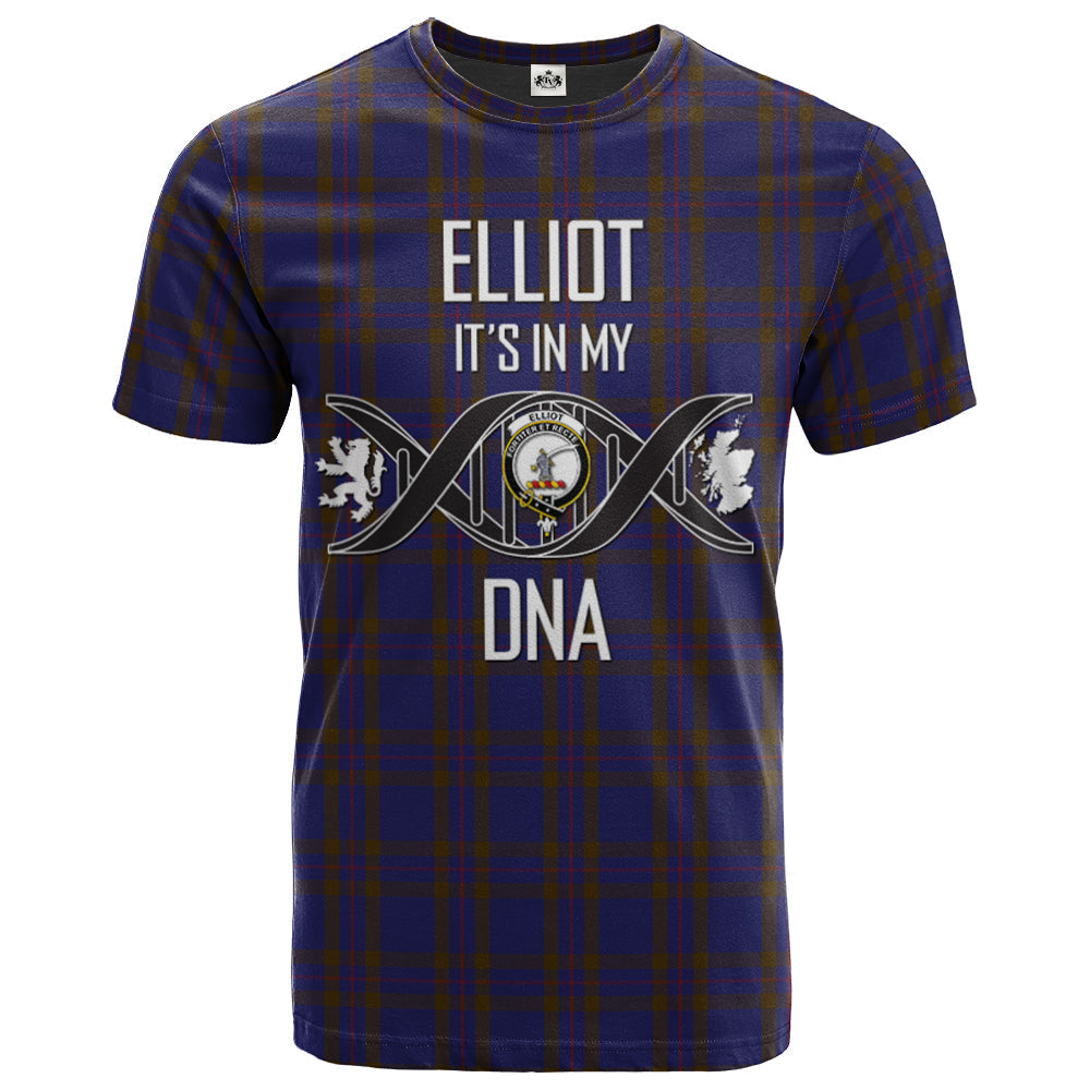 Printivon Elliot Clan DNA In Me Tartan Crest T Shirt