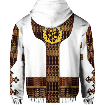 Eritrea Hoodie Fancy Tibeb Vibes White