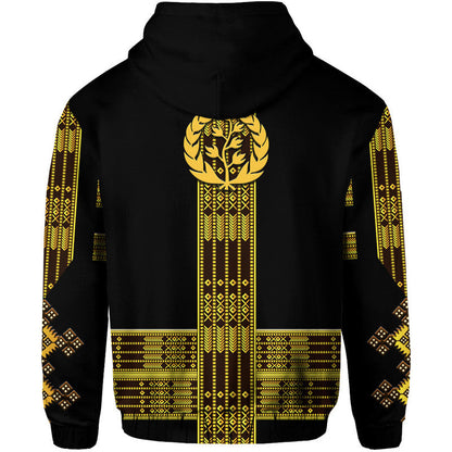 Eritrea Hoodie Fancy Simple Tibeb Style Black