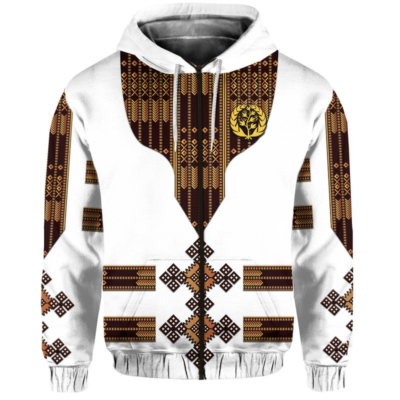 Eritrea Hoodie Fancy Tibeb Vibes White