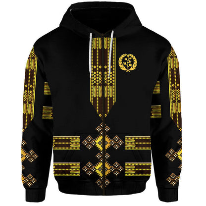 Eritrea Hoodie Fancy Tibeb Vibes NO.1 Ver Black