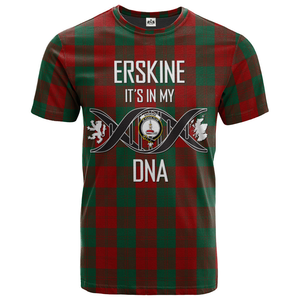 Printivon Erskine Clan DNA In Me Tartan Crest T Shirt