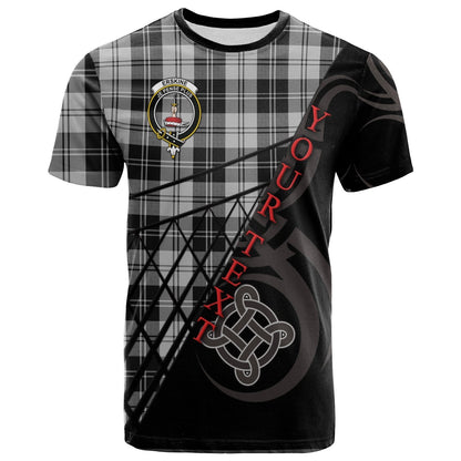 Printivon Erskine Black and White T Shirt Pattern Celtic 