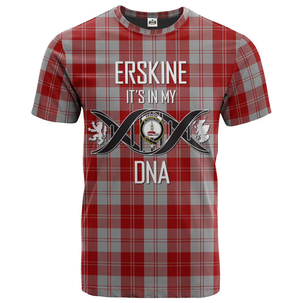 Printivon Erskine Red Clan DNA In Me Tartan Crest T Shirt