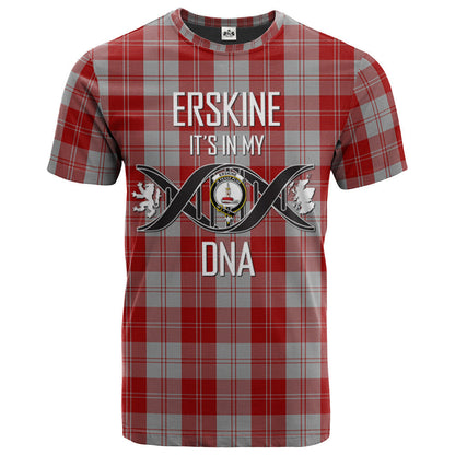 Printivon Erskine Red Clan DNA In Me Tartan Crest T Shirt