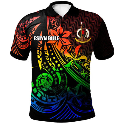 Eslyn Bule Vanuatu Polo Shirt - The Flow Of The Ocean Rainbow Color