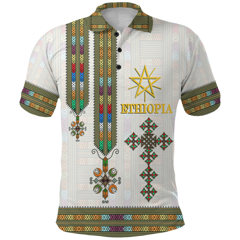 Ethiopia Polo Shirt Ethiopian Tibeb Pattern Style