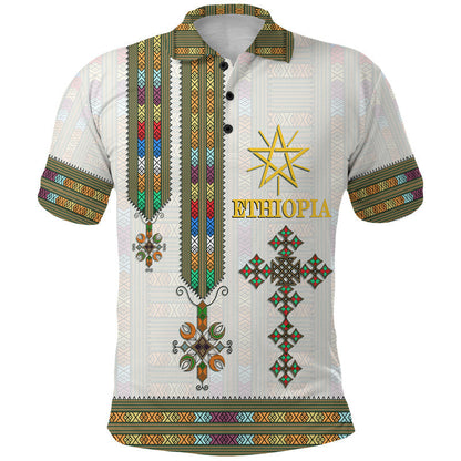 Ethiopia Polo Shirt Ethiopian Tibeb Pattern Style