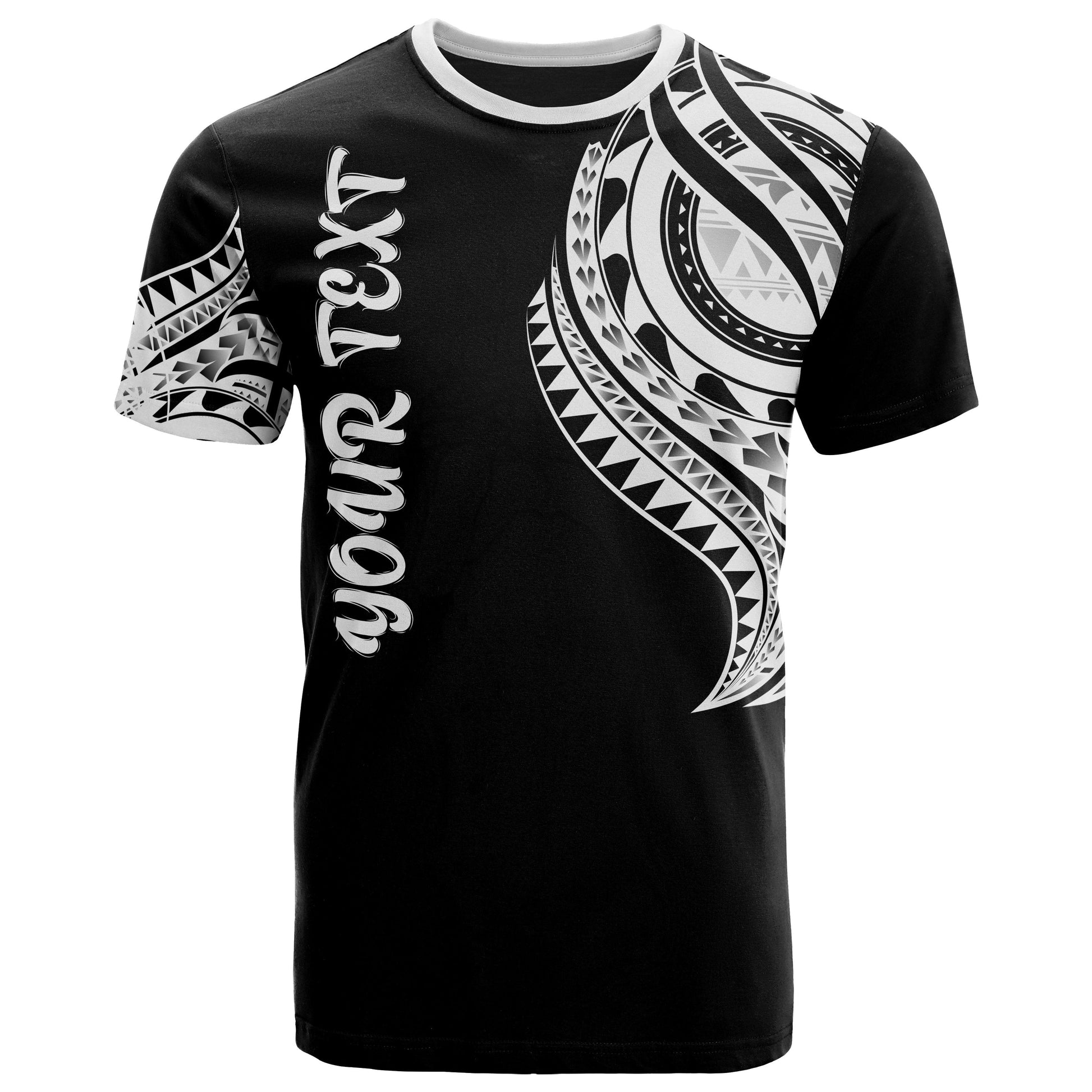 Samoa Custom Personalised T - Shirt - Samoan Tatau White Patterns