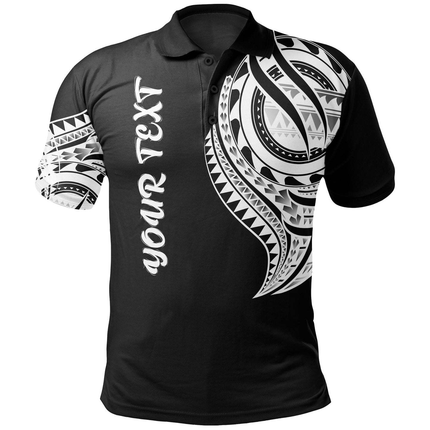 Solomon Islands Custom Personalised Polo Shirt - Solomon Islands Tatau White Patterns