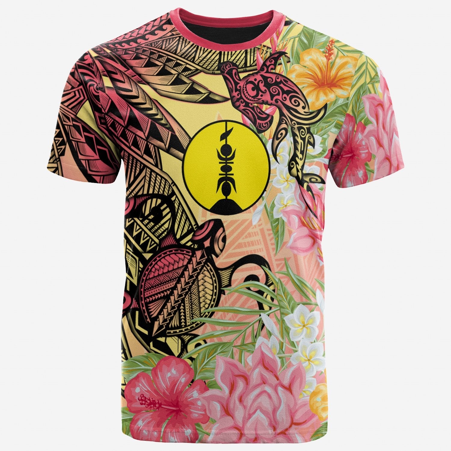 New Caledonia 1 T Shirt Flowers Tropical With Sea Animals