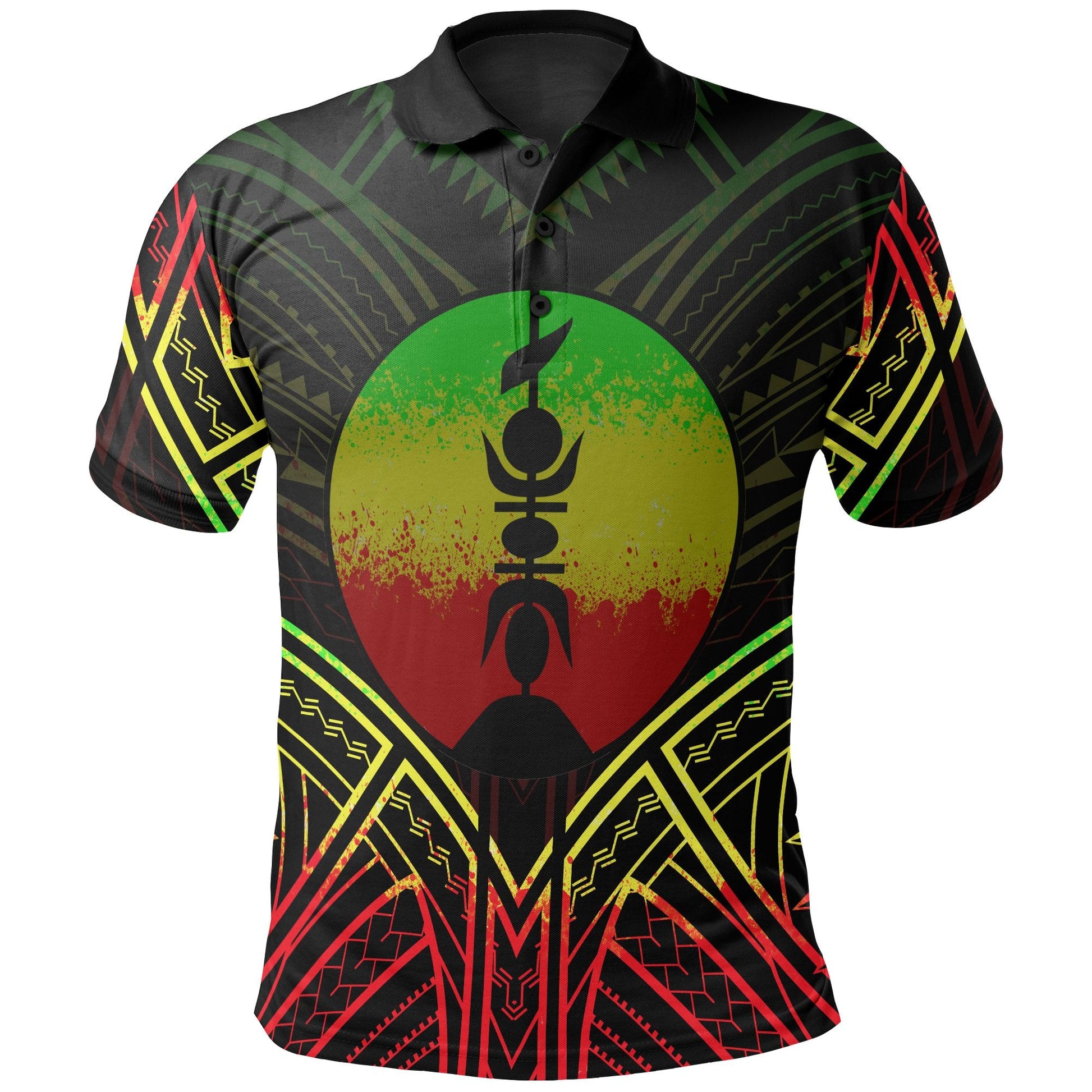 New Caledonia Polo Shirt - New Caledonia Seal Reggae Tribal Patterns