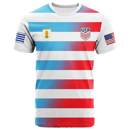 Custom USA and Uruguay T Shirt Football 2022