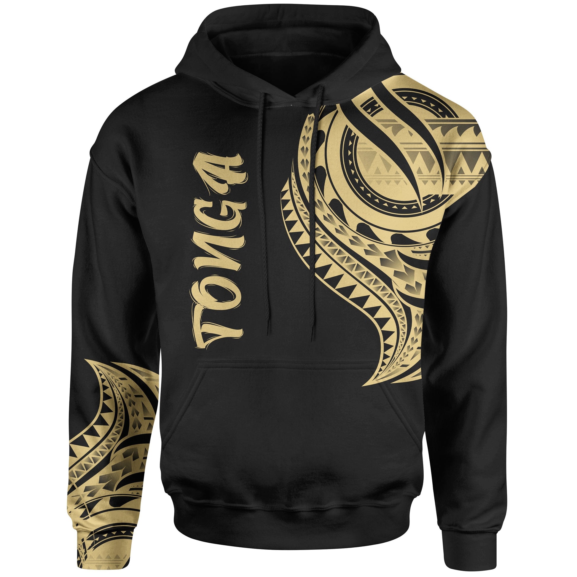 Tonga Hoodie Tonga Tatau Gold Patterns