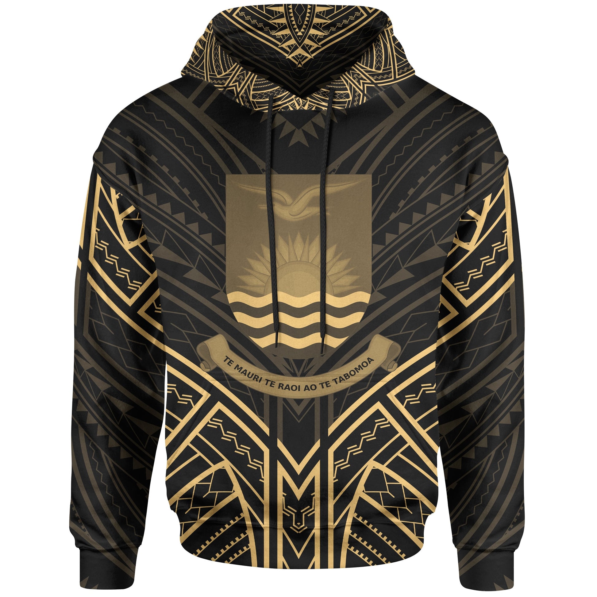 Kiribati Hoodie Kiribati Seal Gold Tribal Patterns