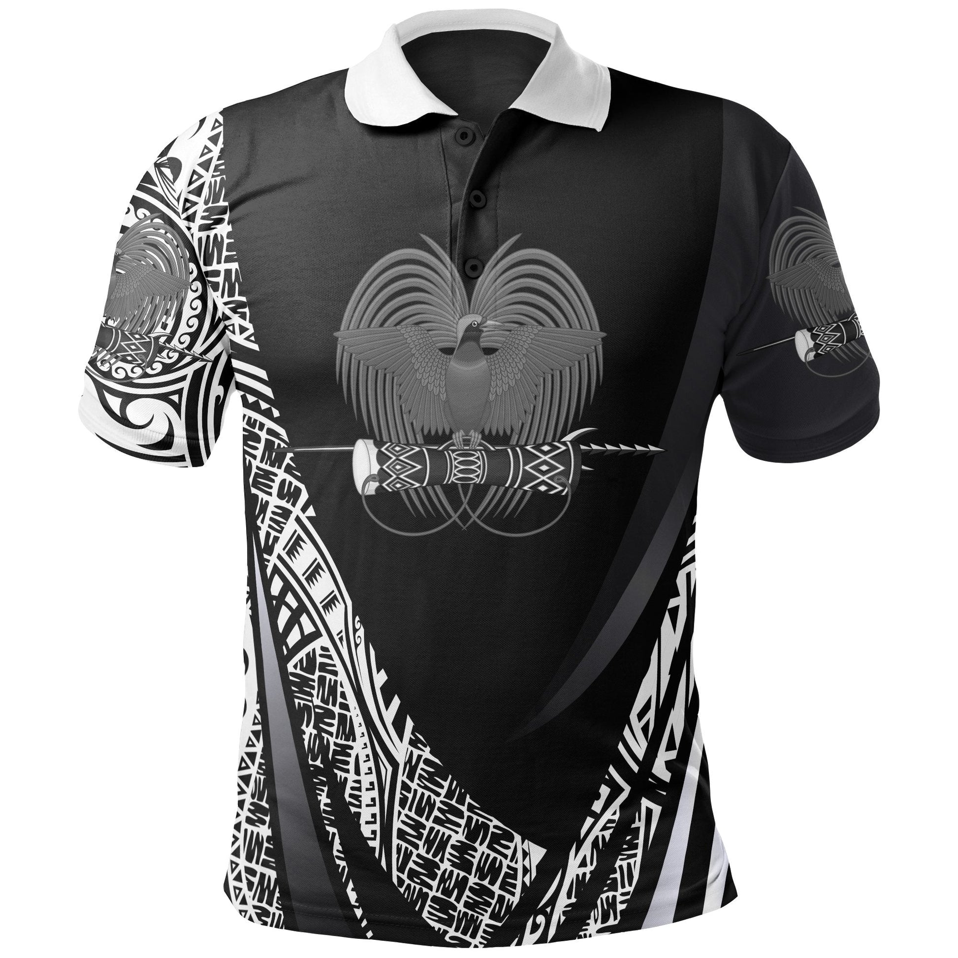 Papua New Guinea Polo Shirt - White Polynesian Patterns Sport Style